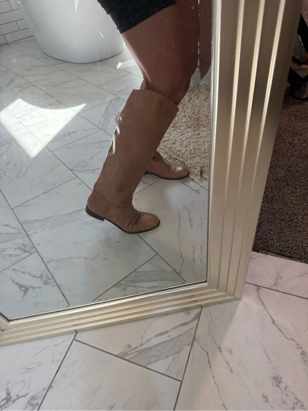 Corso Como Tall Leather Riding Boots in Tan